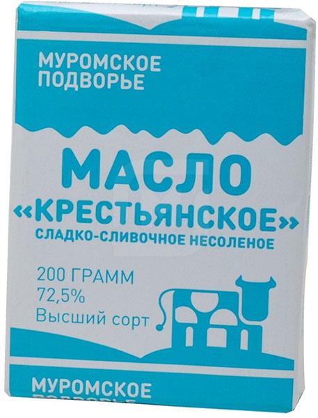 

Сливочное масло Муромское подворье 72,5% БЗМЖ 200 г