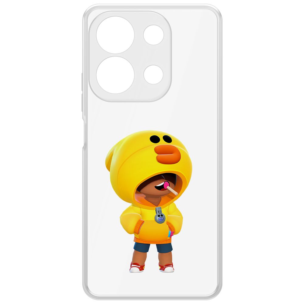 Чехол-накладка Krutoff Clear Case Brawl Stars-Леон Салли для Xiaomi Redmi Note 13 4G