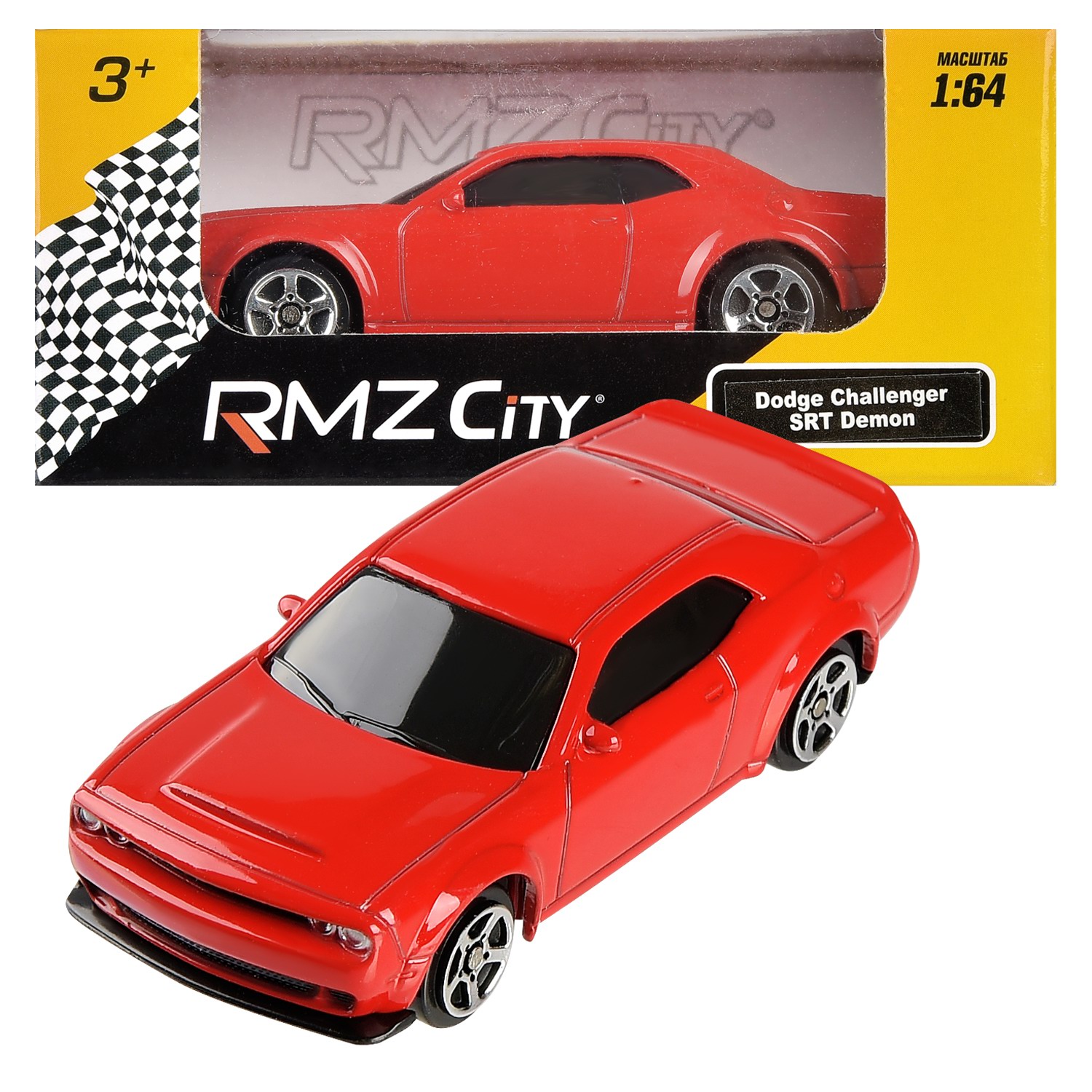 Машинка металлическая Uni-Fortune RMZ City 1:64 Dodge Challenger SRT Demon 2018 красный