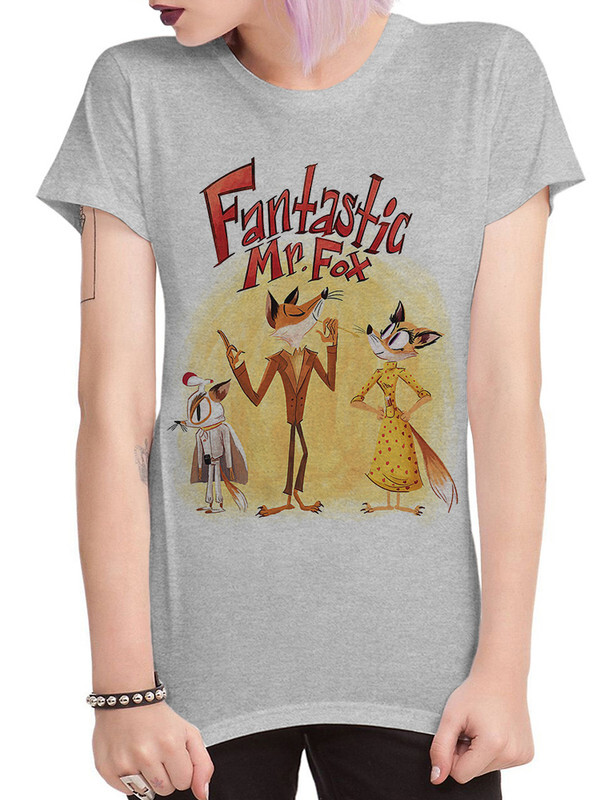 

Футболка женская Dream Shirts Фантастик Мистер Фокс серая 3XL, Фантастик Мистер Фокс