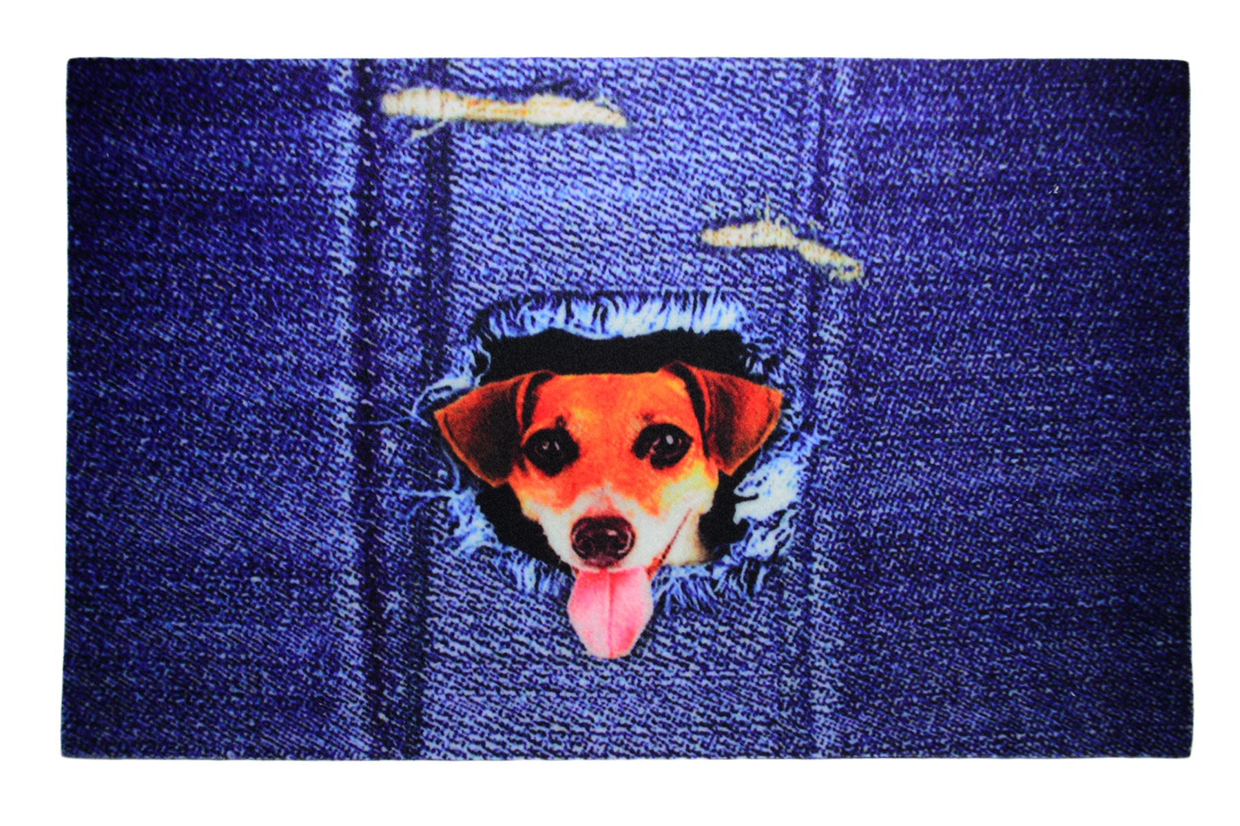 фото Придверный коврик в прихожую giz home собака синий 45x75 см