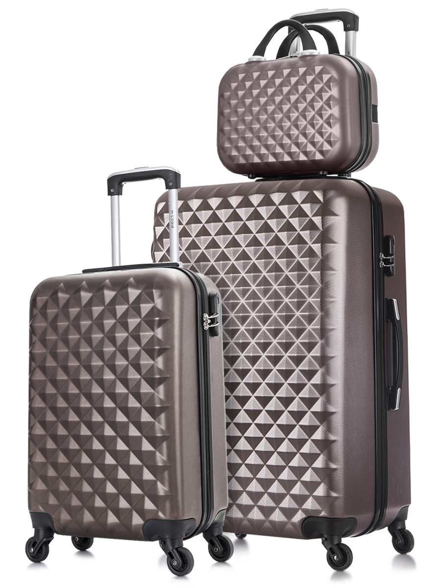 Комплект чемоданов унисекс L'Case Phatthaya кофе, XS/S/L