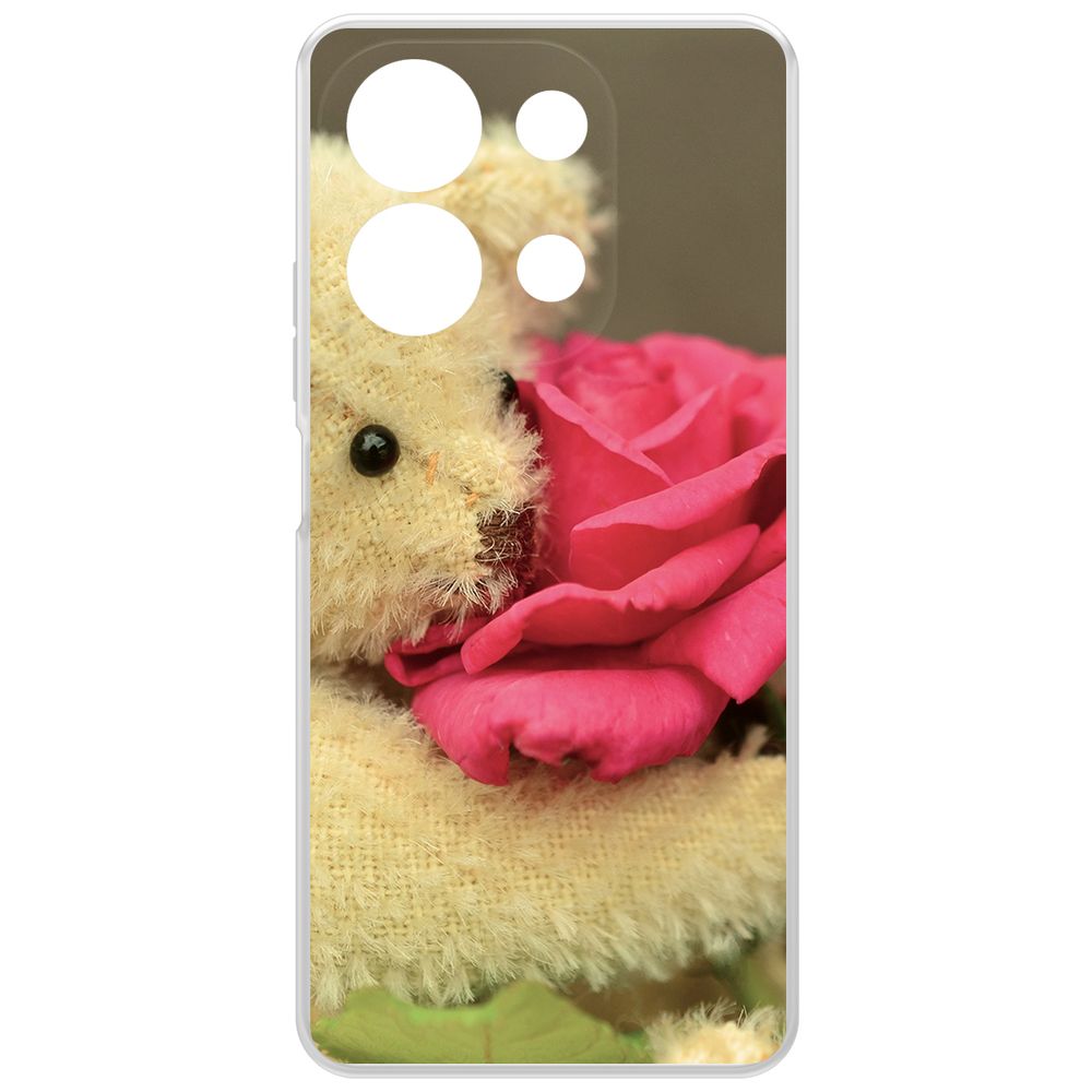 

Чехол-накладка Krutoff Clear Case Медвежонок с розой для Xiaomi Redmi Note 13 4G, Прозрачный
