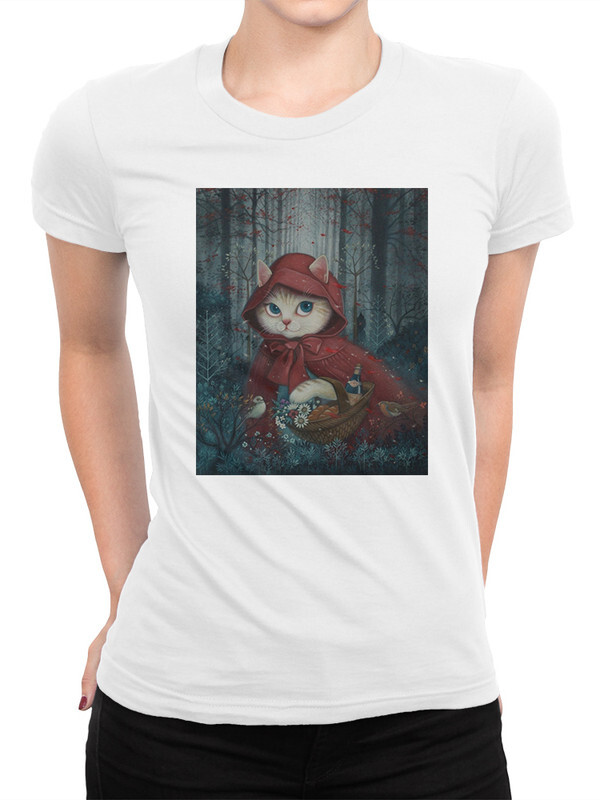 

Футболка женская Dream Shirts Кот- Шапочка белая 3XL, Кот- Шапочка
