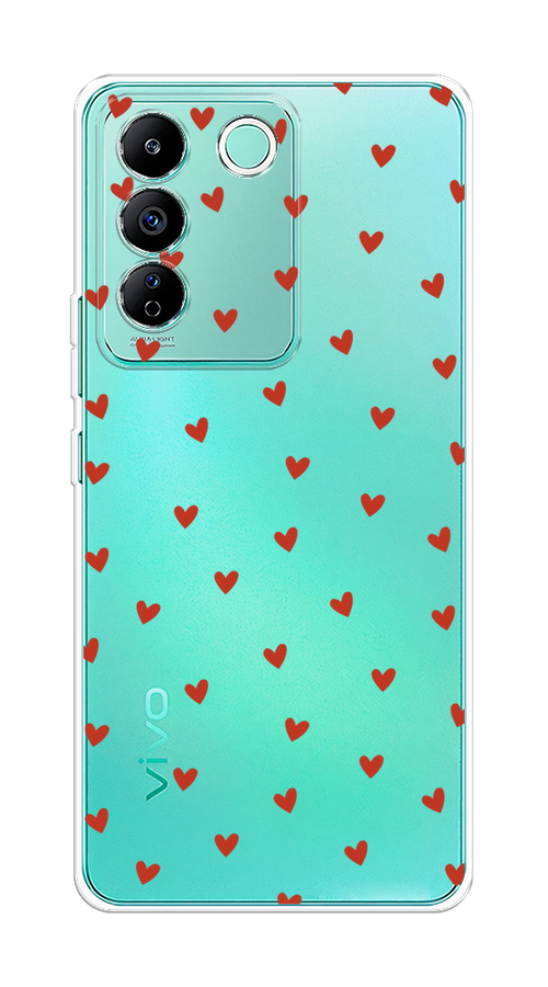 

Чехол на Vivo T2 4G "Red hearts", Красный;прозрачный, 269550-1