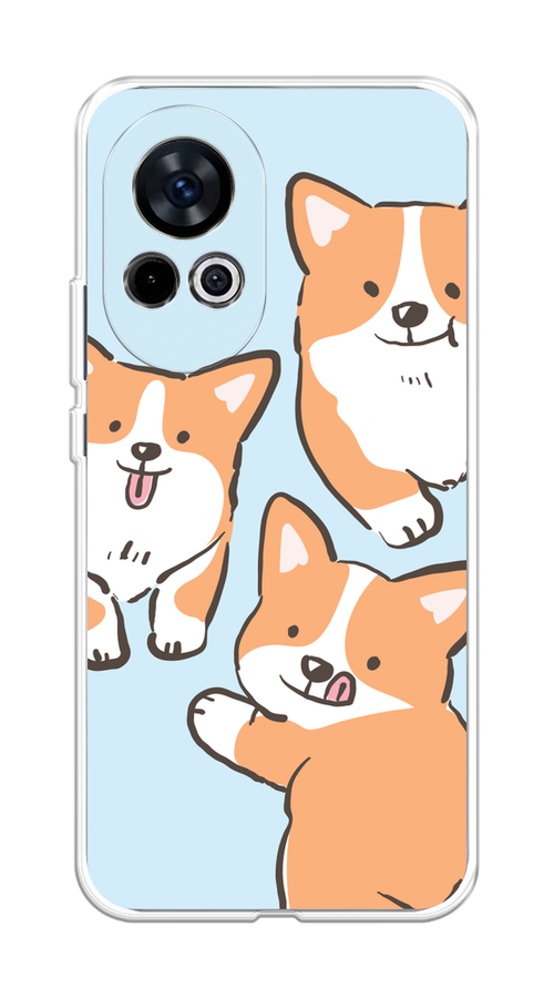 

Чехол на Huawei Nova 12 "Милые корги", Бежевый;голубой;коричневый, 6123050-1