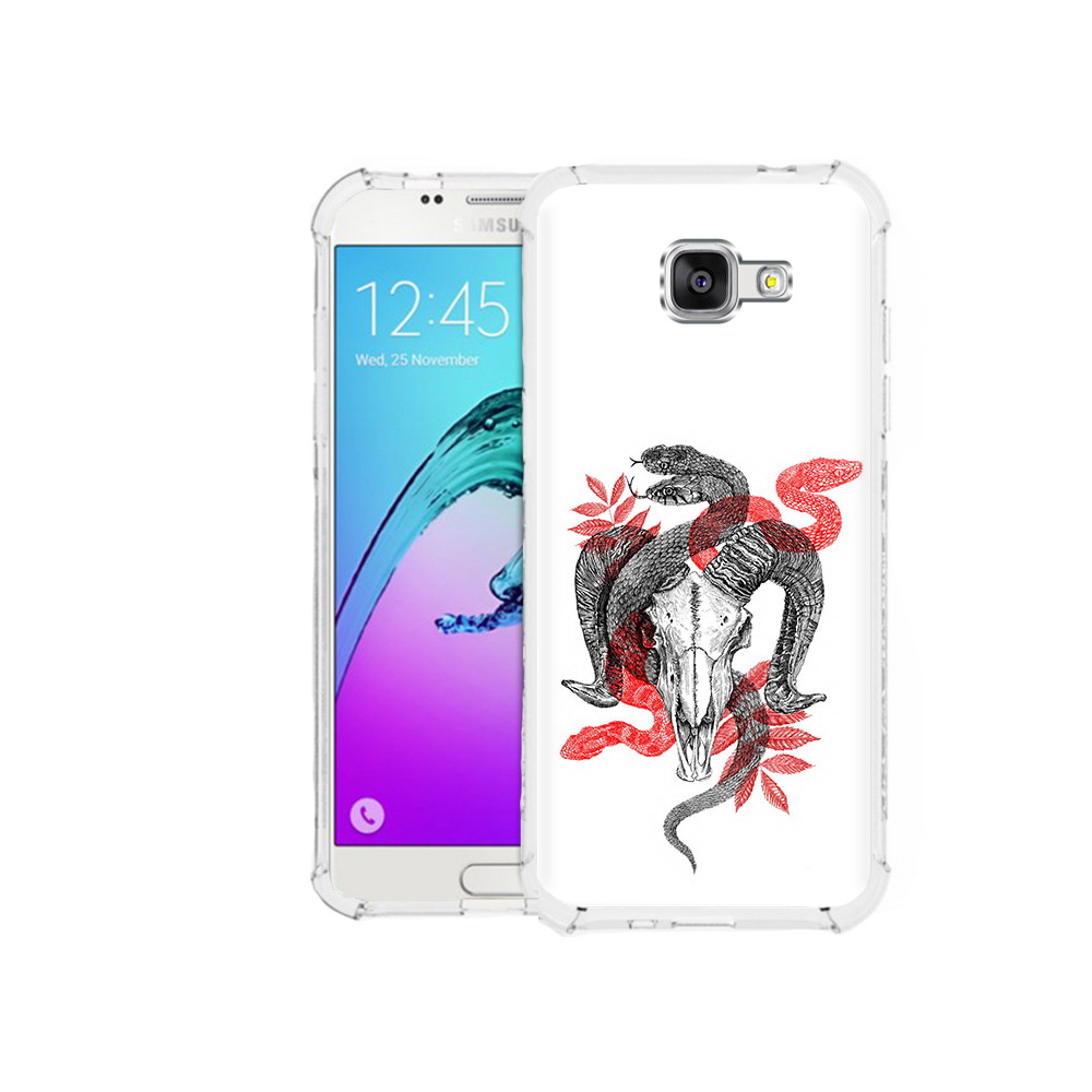 

Чехол MyPads Tocco для Samsung Galaxy A5 (2016) змея в черепе рисунок (PT25252.581.365), Прозрачный, Tocco