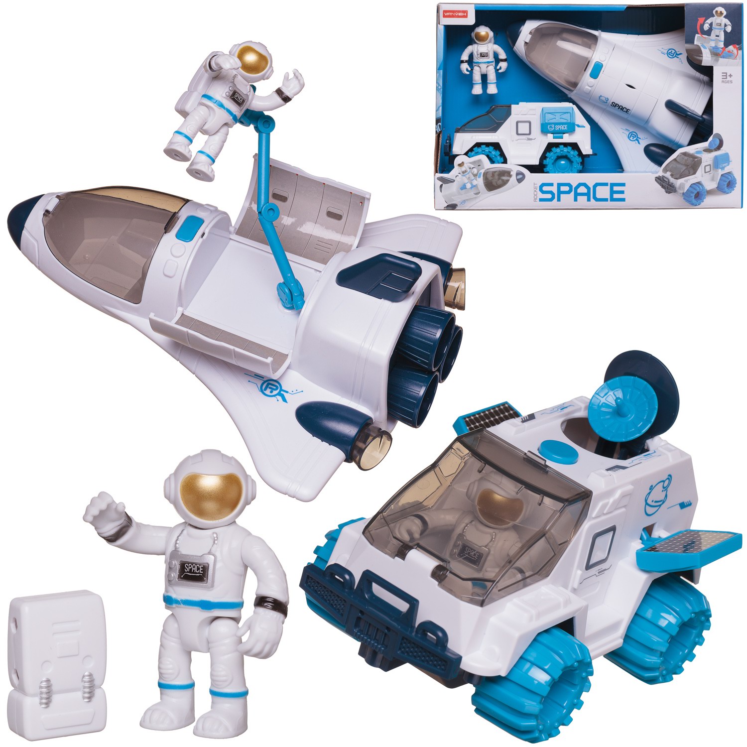 Игровой набор Junfa Покорители космоса: Космический шаттл, вездеход, космонавт WA-27011