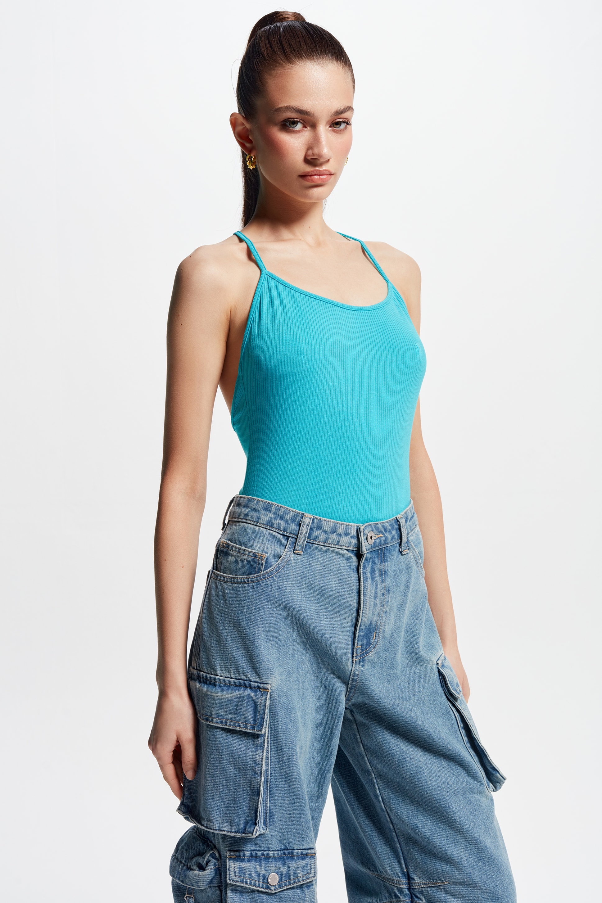 

Боди женское LOVE REPUBLIC 2254128344 бирюзовое XS, 2254128344