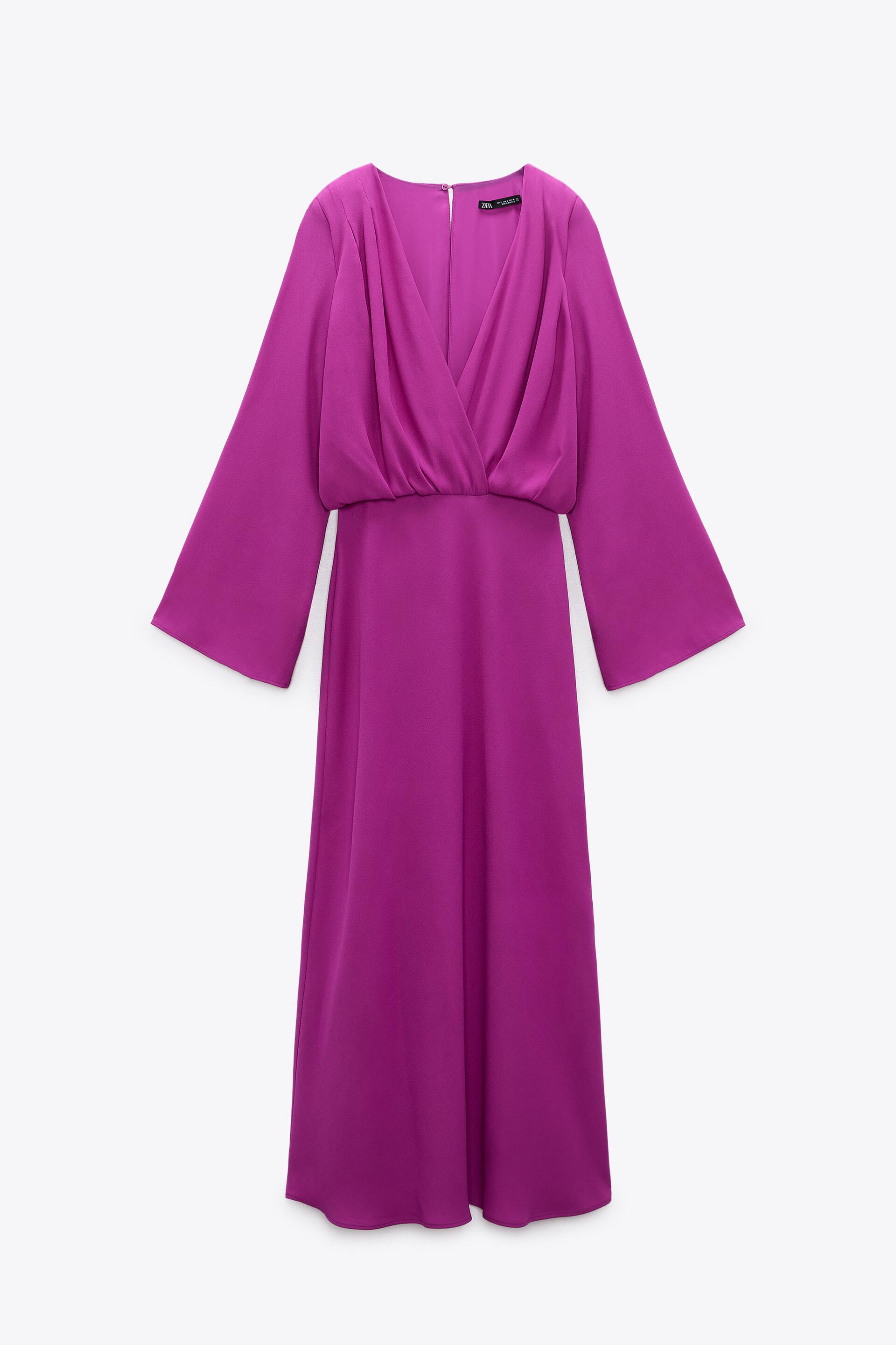 Платье женское ZARA 02253318 фиолетовое XS (доставка из-за рубежа)