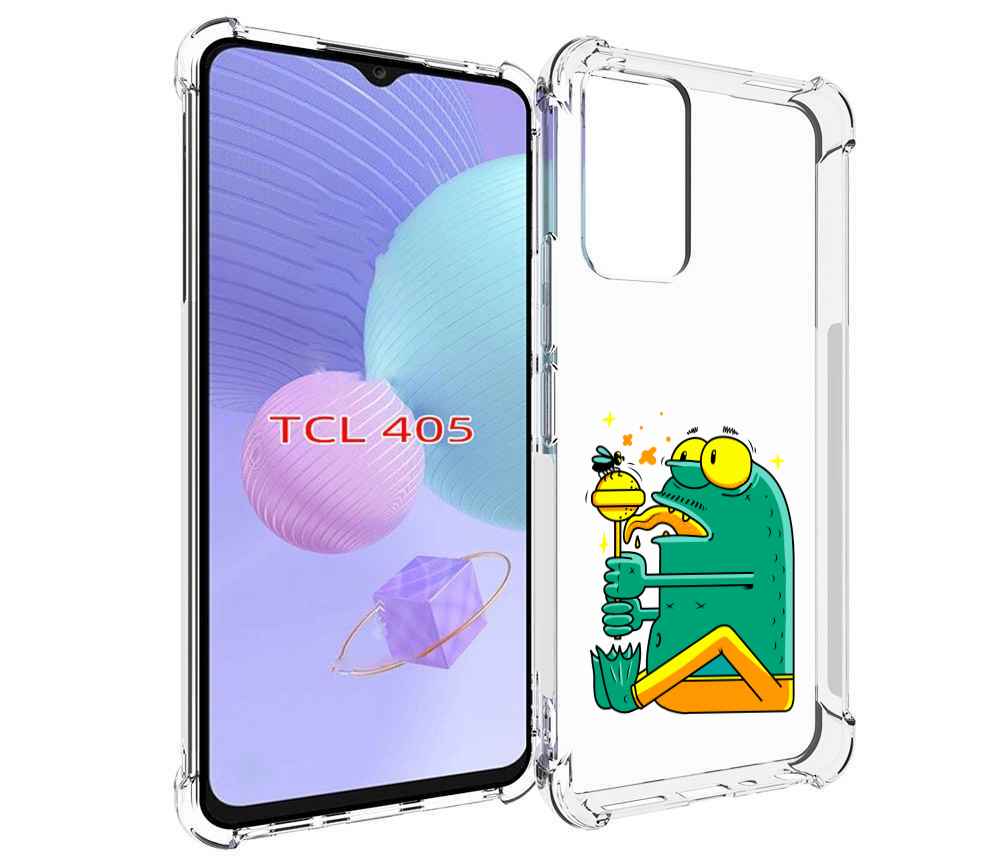 

Чехол MyPads Зеленая лягушка с чупа чупсом для TCL 405, Tocco