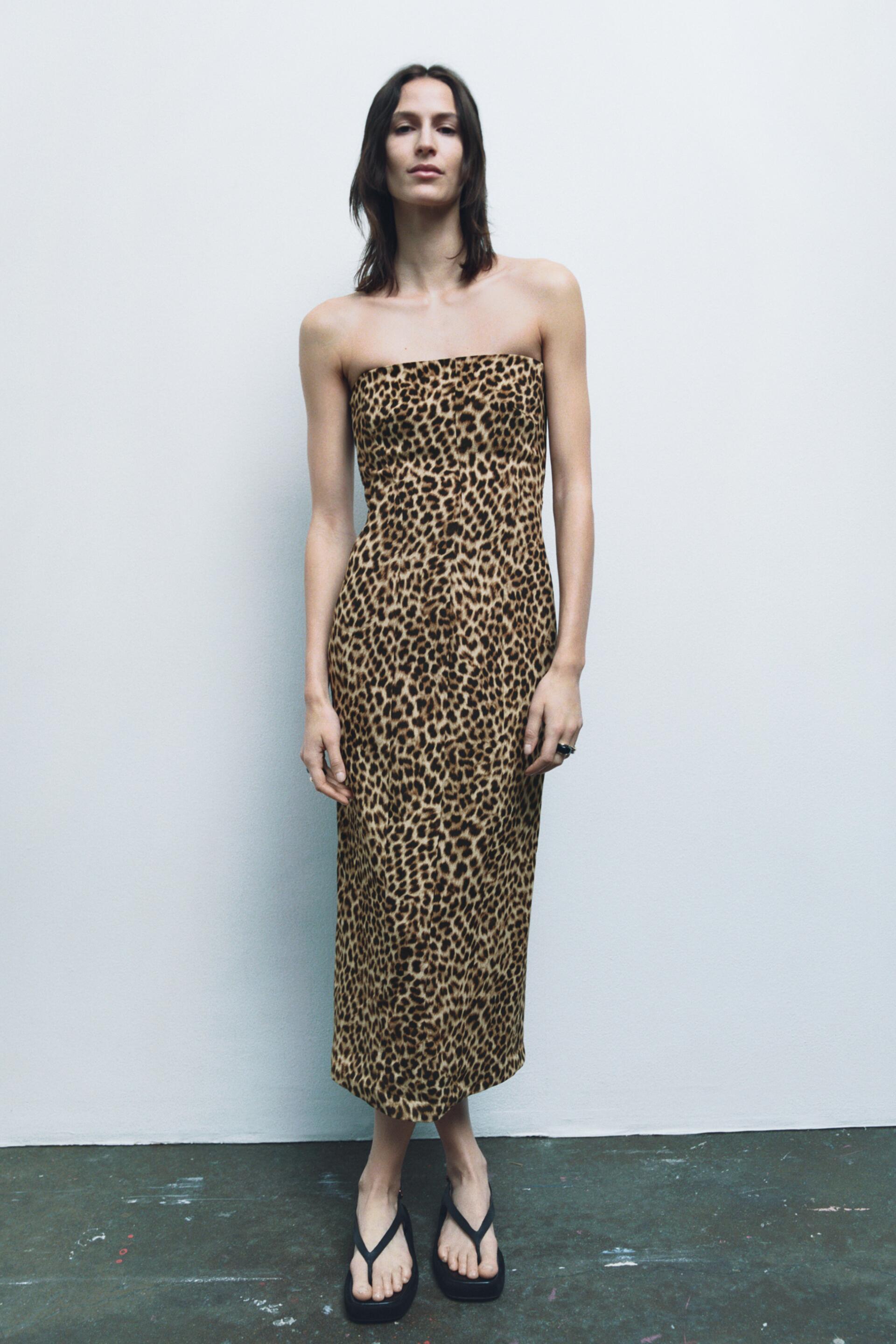 Платье женское ZARA 02262677 коричневое XL (доставка из-за рубежа)