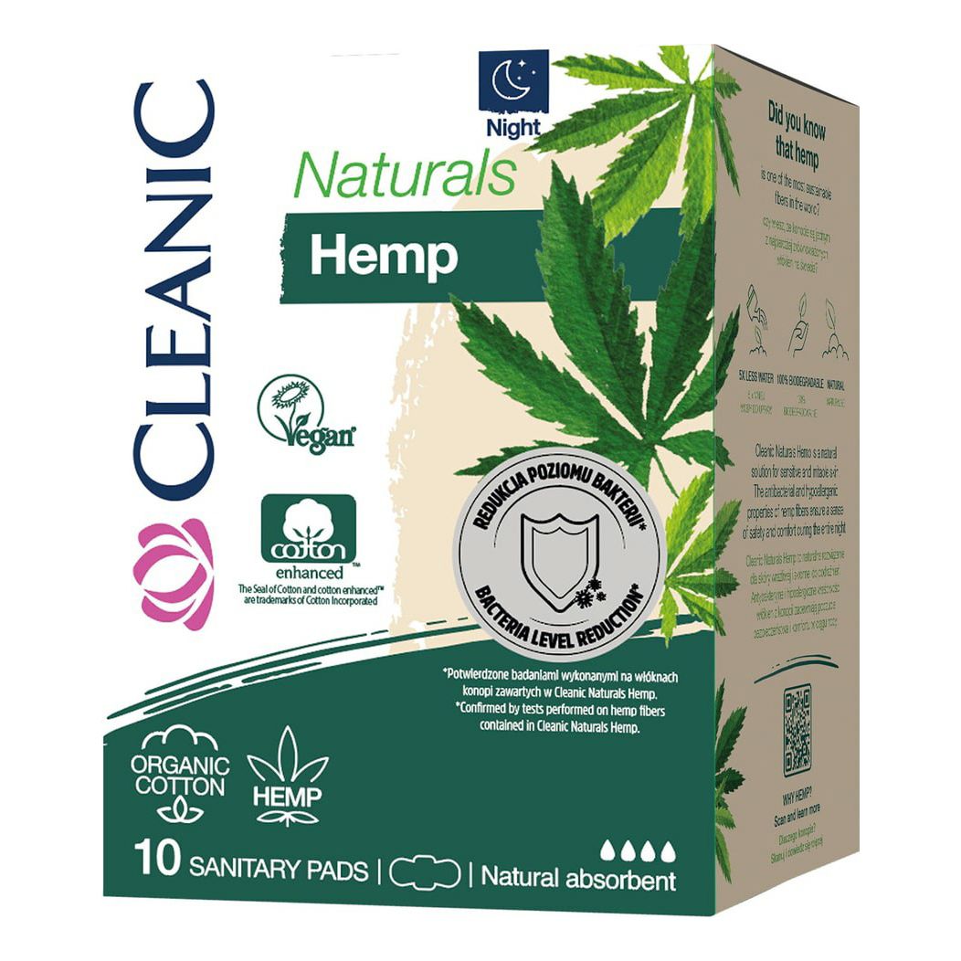 Прокладки гигиенические Cleanic Naturals Hemp Night ночные 10 шт 557₽