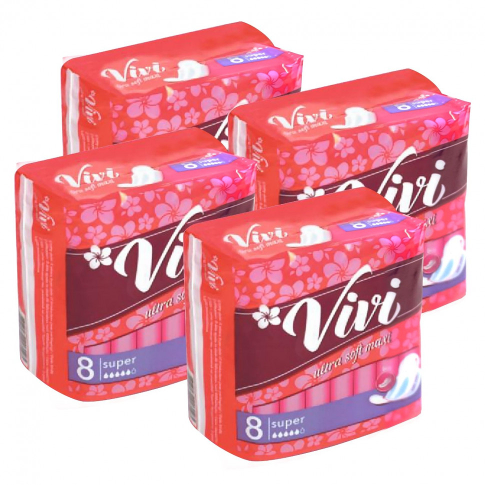 

Прокладки Vivi ULTRA SUPER SOFT женские 8 шт упаковка 4 шт