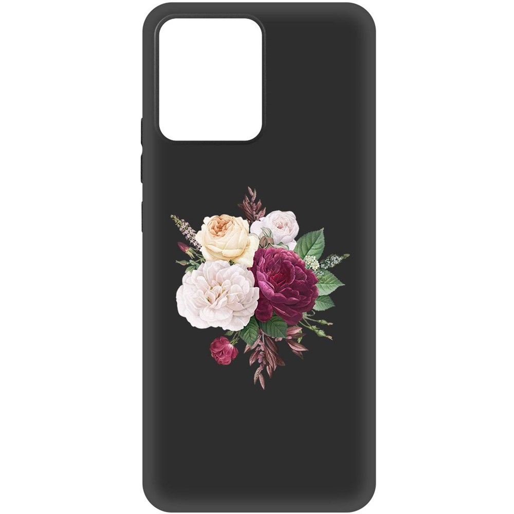 

Чехол-накладка Krutoff Soft Case Цветочная композиция для Realme Narzo 50i Prime черный
