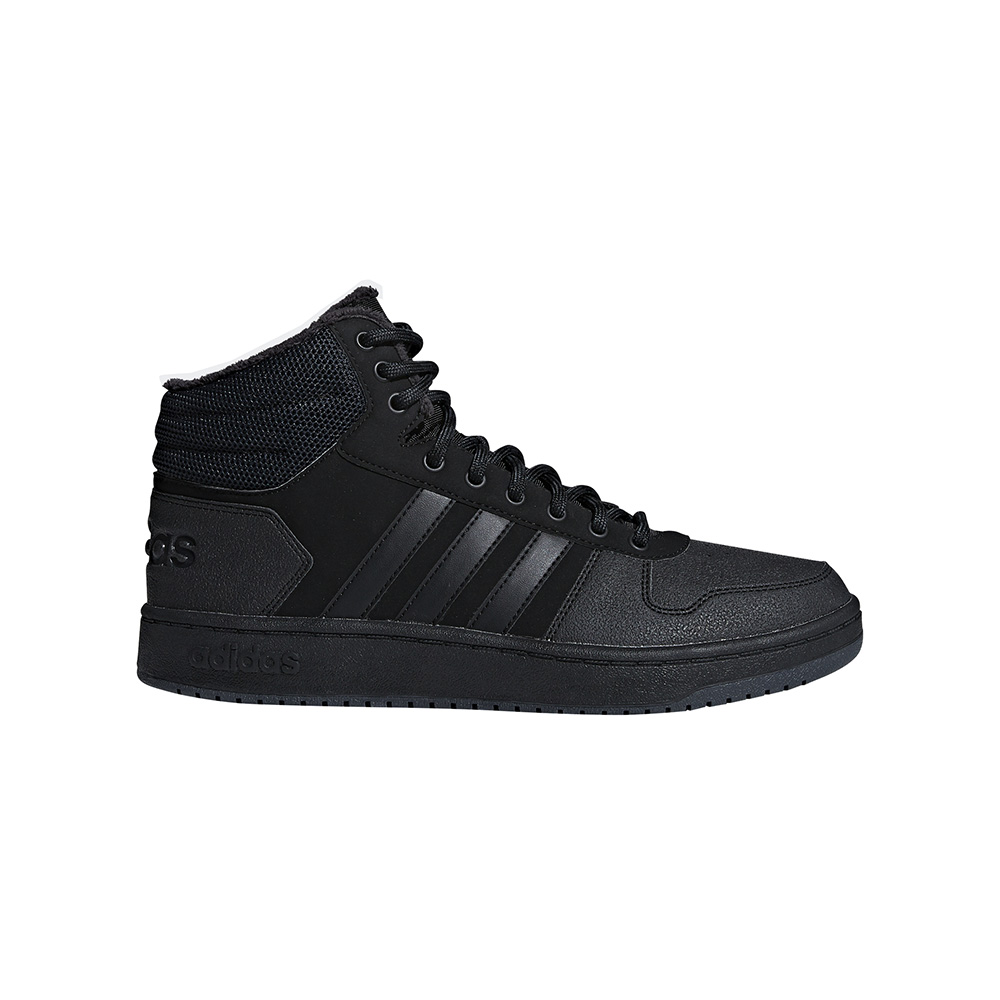 фото Кроссовки женские adidas hoops 2.0 mid черные 10 uk