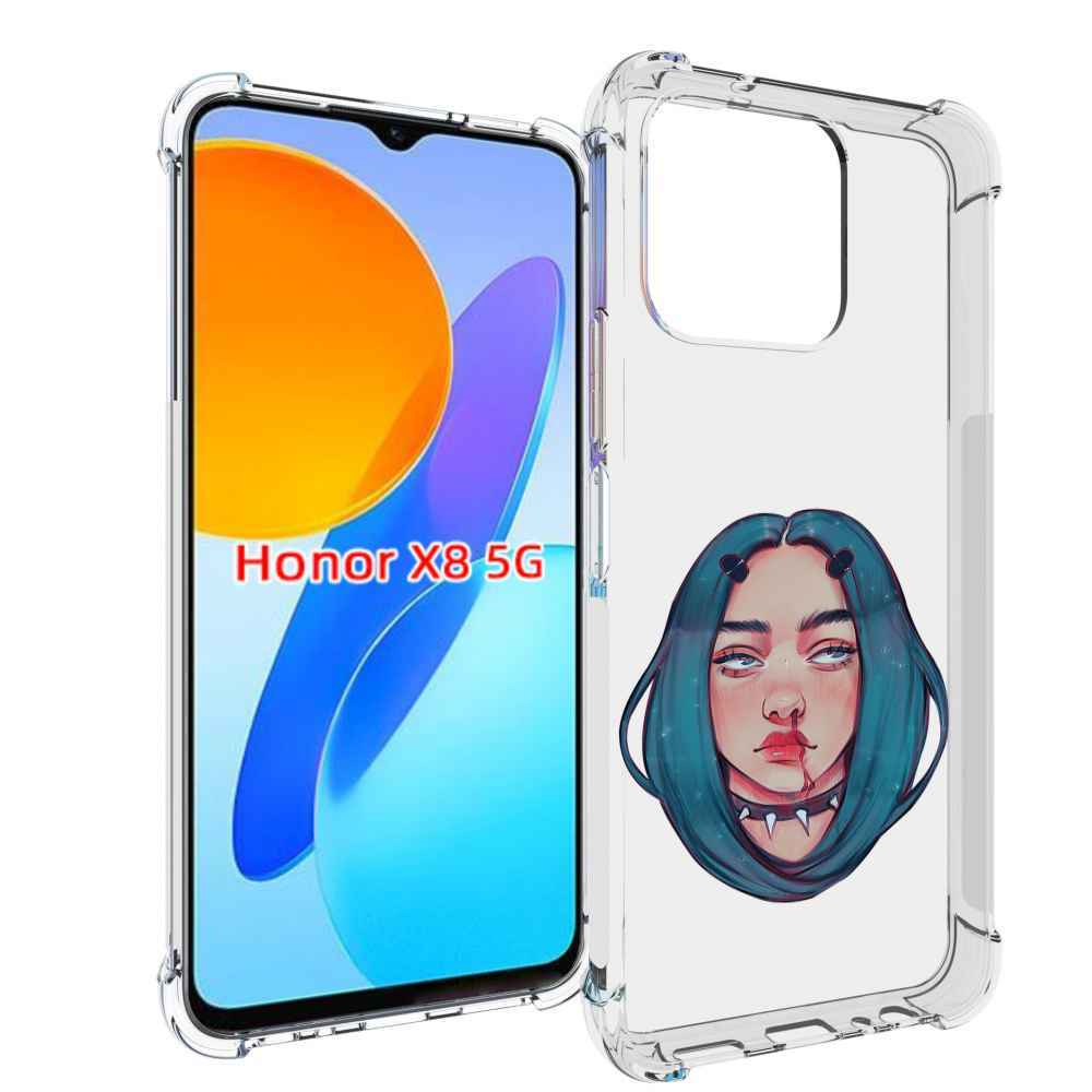 

Чехол MyPads грустная-девушка-с-синими-волосами для Honor X8 5G, Прозрачный, Tocco