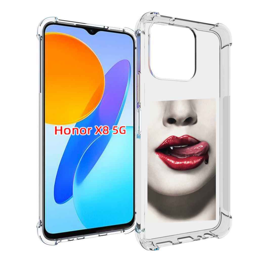 

Чехол MyPads губы-вампирши для Honor X8 5G, Прозрачный, Tocco