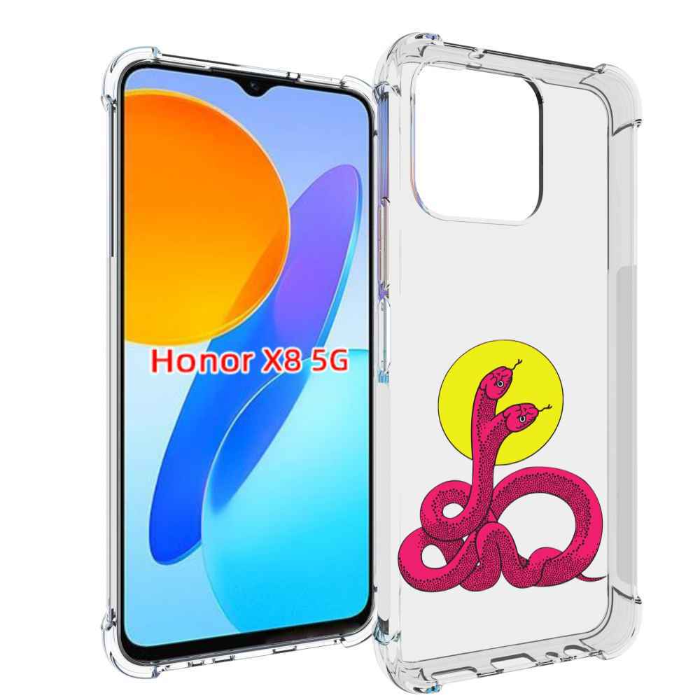 

Чехол MyPads двухголовая-змея для Honor X8 5G, Прозрачный, Tocco