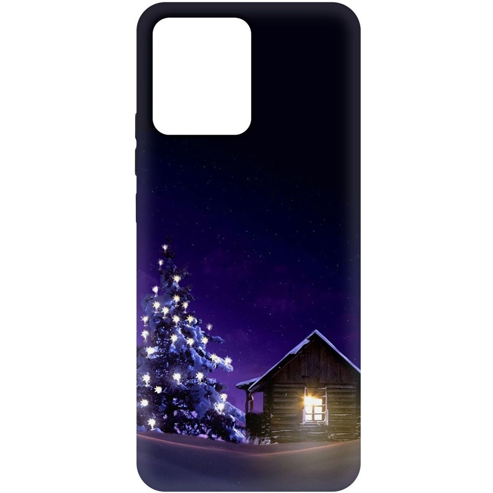 

Чехол-накладка Krutoff Soft Case Зимний домик для Realme Narzo 50i Prime черный