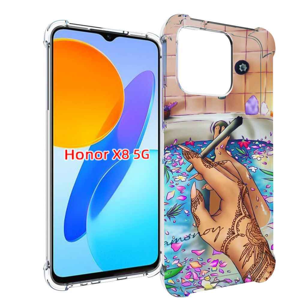 

Чехол MyPads девушка в ванне женский для Honor X8 5G, Прозрачный, Tocco
