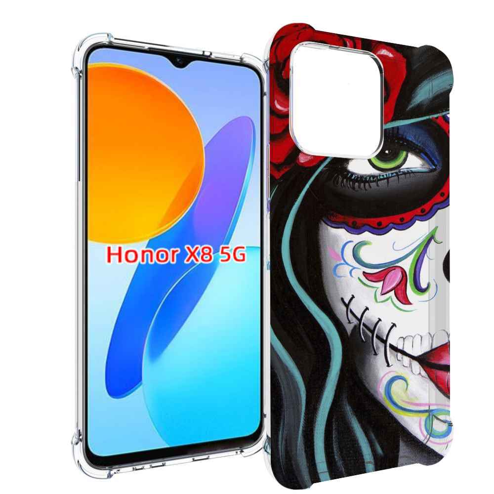 

Чехол MyPads девушка в масочке расписная женский для Honor X8 5G, Прозрачный, Tocco