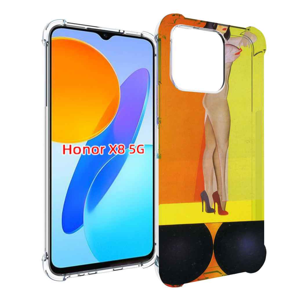 Чехол MyPads девушка на шарах женский для Honor X8 5G