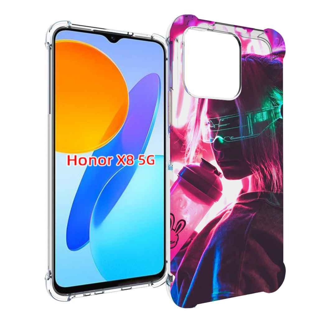 

Чехол MyPads девушка неоновый фон женский для Honor X8 5G, Прозрачный, Tocco