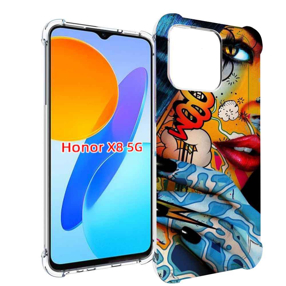 

Чехол MyPads девушка разрисованная краскам иженский для Honor X8 5G, Прозрачный, Tocco
