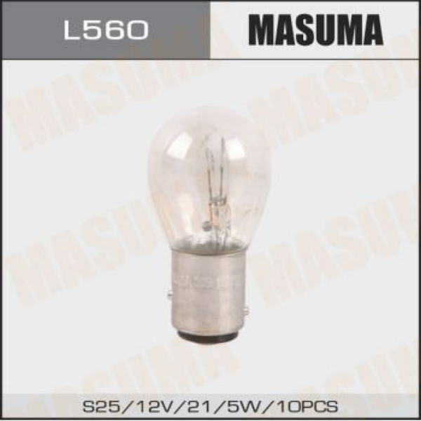 Лампа Цок. 12V 21+5W Ваy15D S25 (Упаковка 10 Шт, Цена За 1 Шт) MASUMA l560