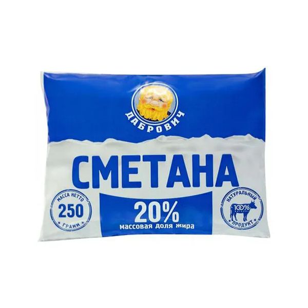 

Сметана Дабрович 20% 250 г