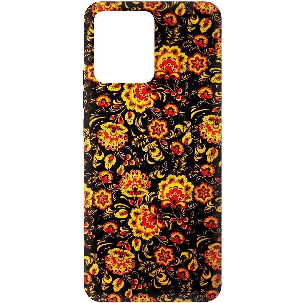 

Чехол-накладка Krutoff Soft Case Хохлома для Realme Narzo 50i Prime черный