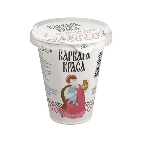 

Сметана Варвара Краса 15% БЗМЖ 300 г