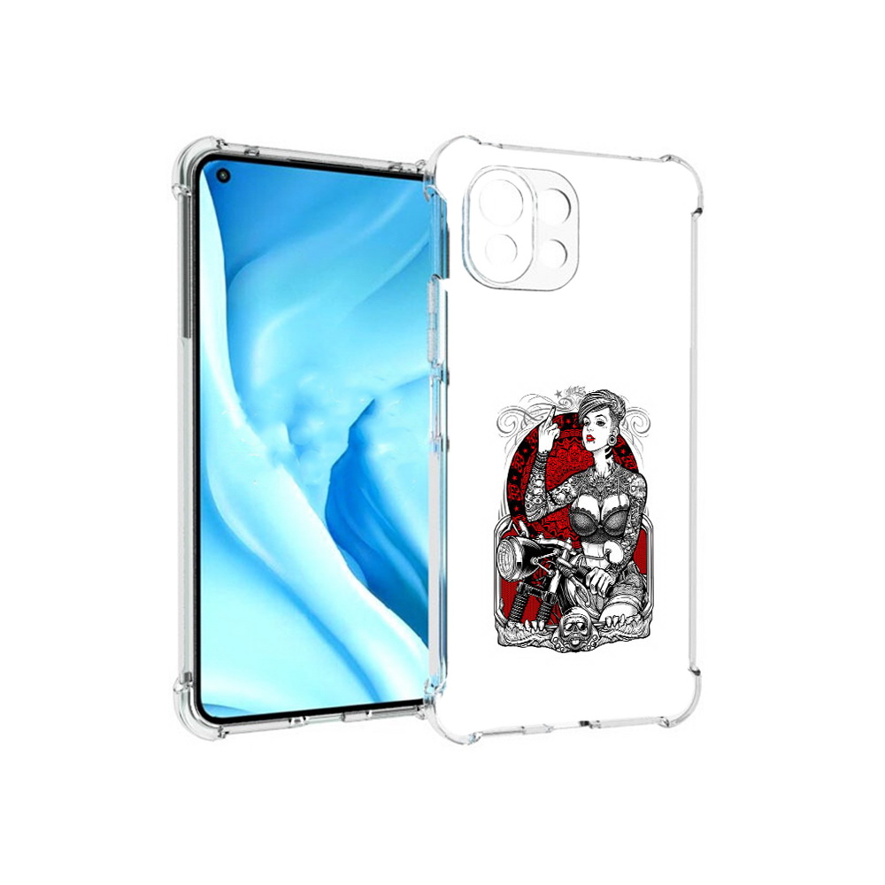 Чехол MyPads Tocco для Xiaomi Mi 11 Lite девушка на мотоцикле (PT159462.256.308)