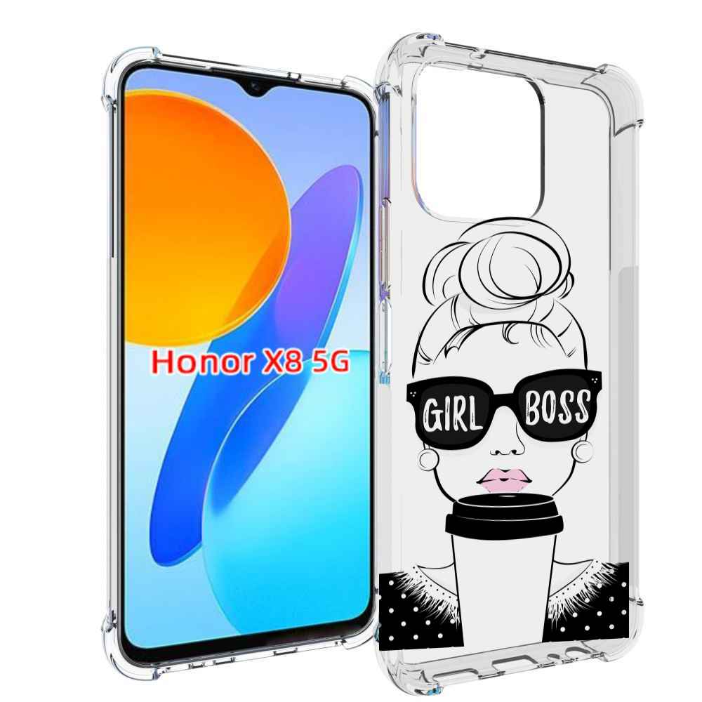 

Чехол MyPads девушка-босс женский для Honor X8 5G, Прозрачный, Tocco