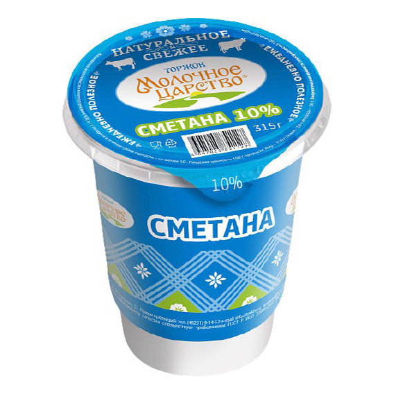 

Сметана Молочное царство 10% БЗМЖ 315 г