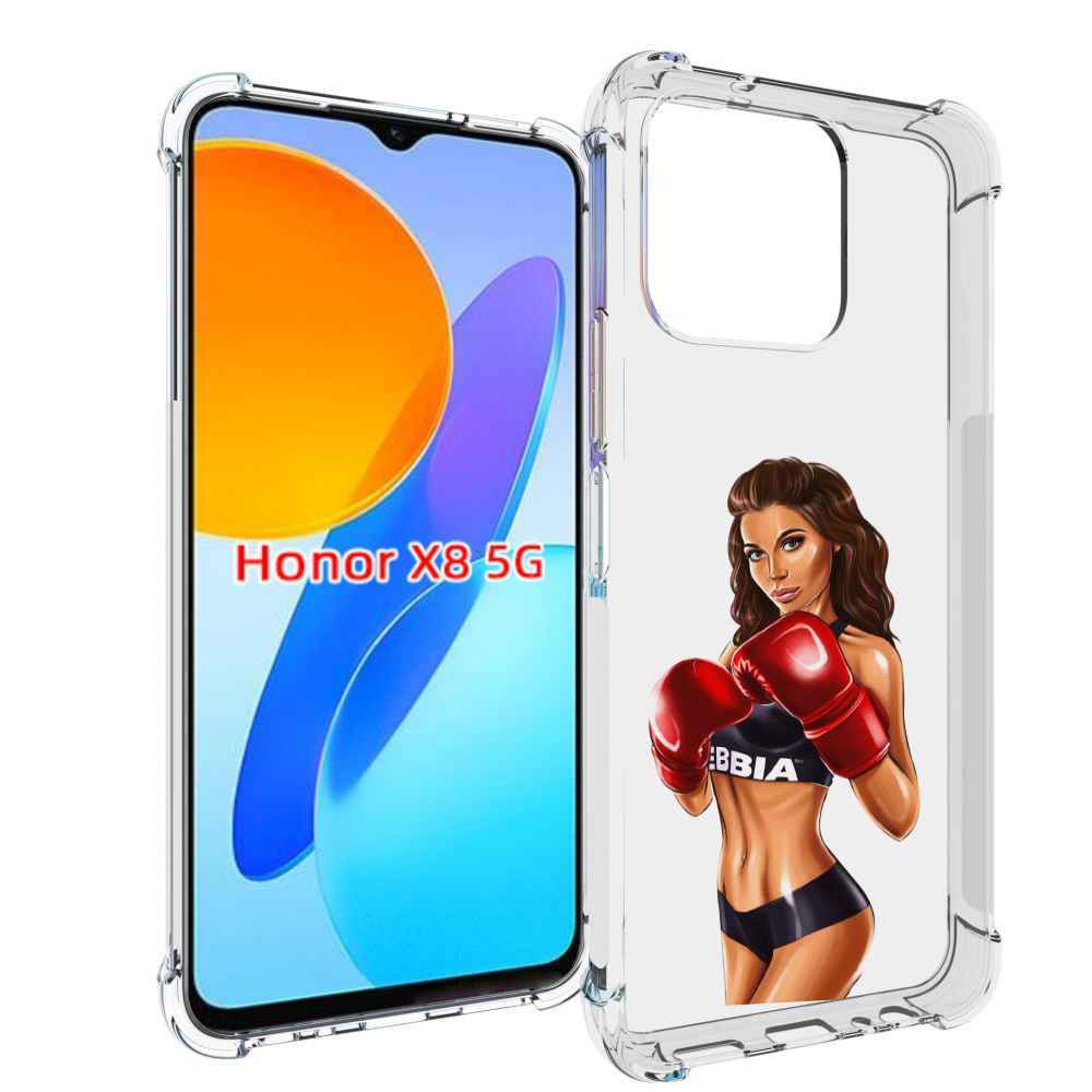 

Чехол MyPads девушка-в-боксерских-перчатках женский для Honor X8 5G, Прозрачный, Tocco