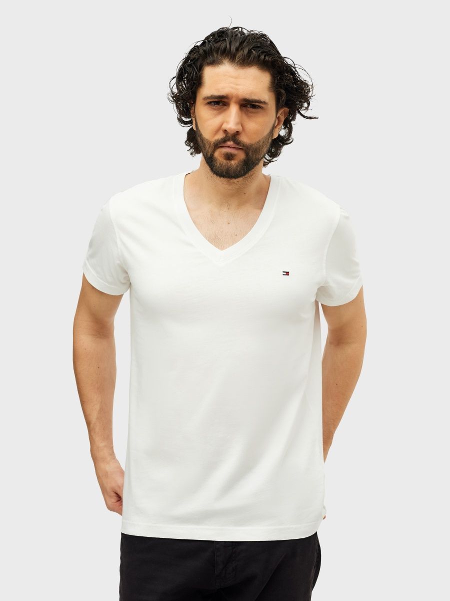 

Футболка мужская Tommy Hilfiger DM0DM04410100 белая L, Белый, DM0DM04410100