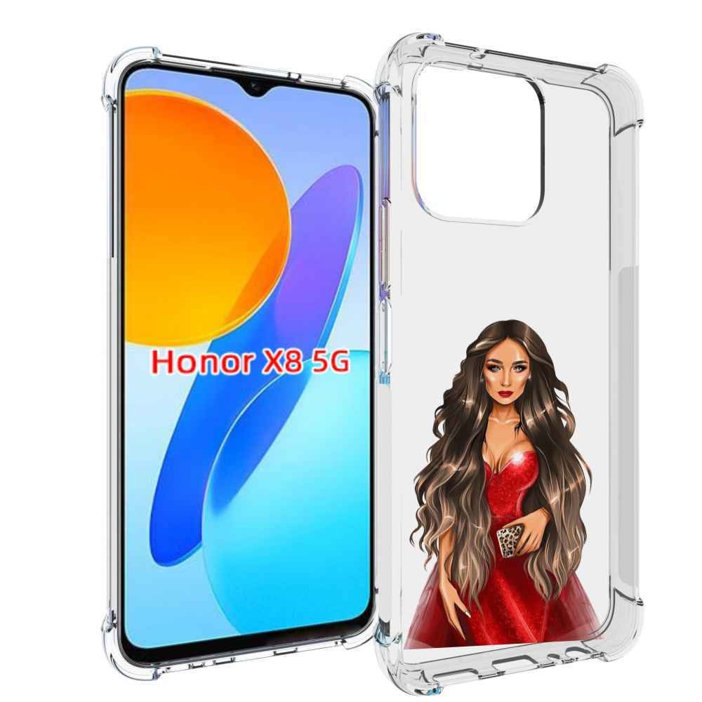 

Чехол MyPads девушка-в-вечернем-платье женский для Honor X8 5G, Прозрачный, Tocco