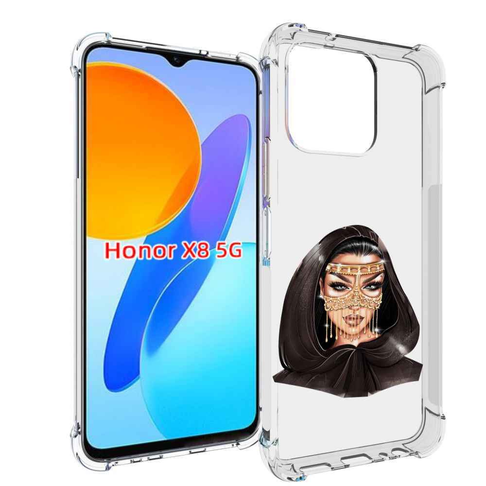 

Чехол MyPads девушка-в-золотой-маске для Honor X8 5G, Прозрачный, Tocco