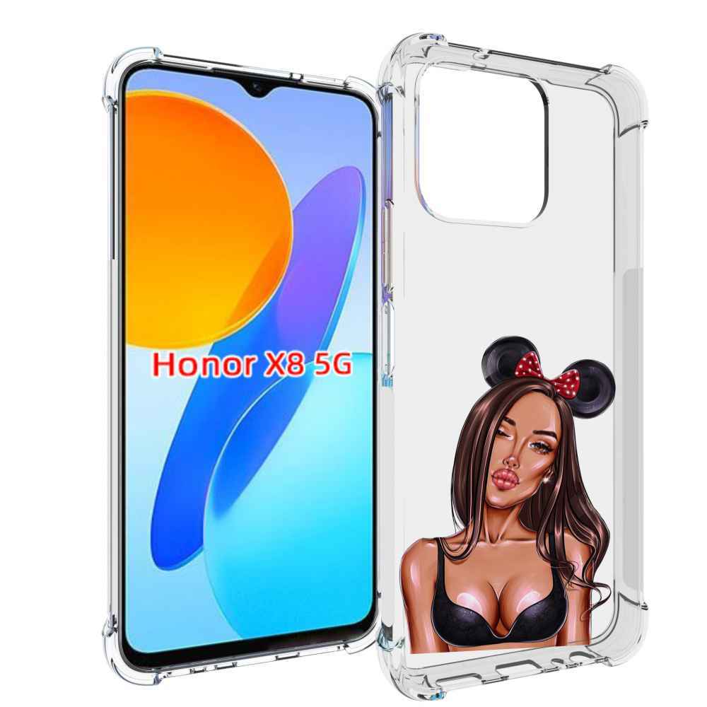 

Чехол MyPads девушка-в-купальнике-с-ушками женский для Honor X8 5G, Прозрачный, Tocco