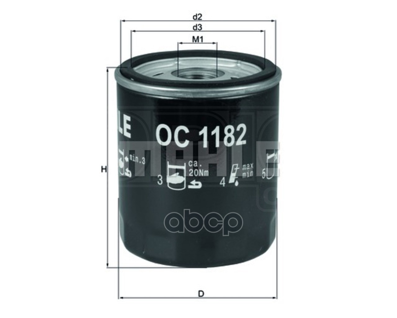 

Фильтр масляный MAHLE OC1182, OC1182