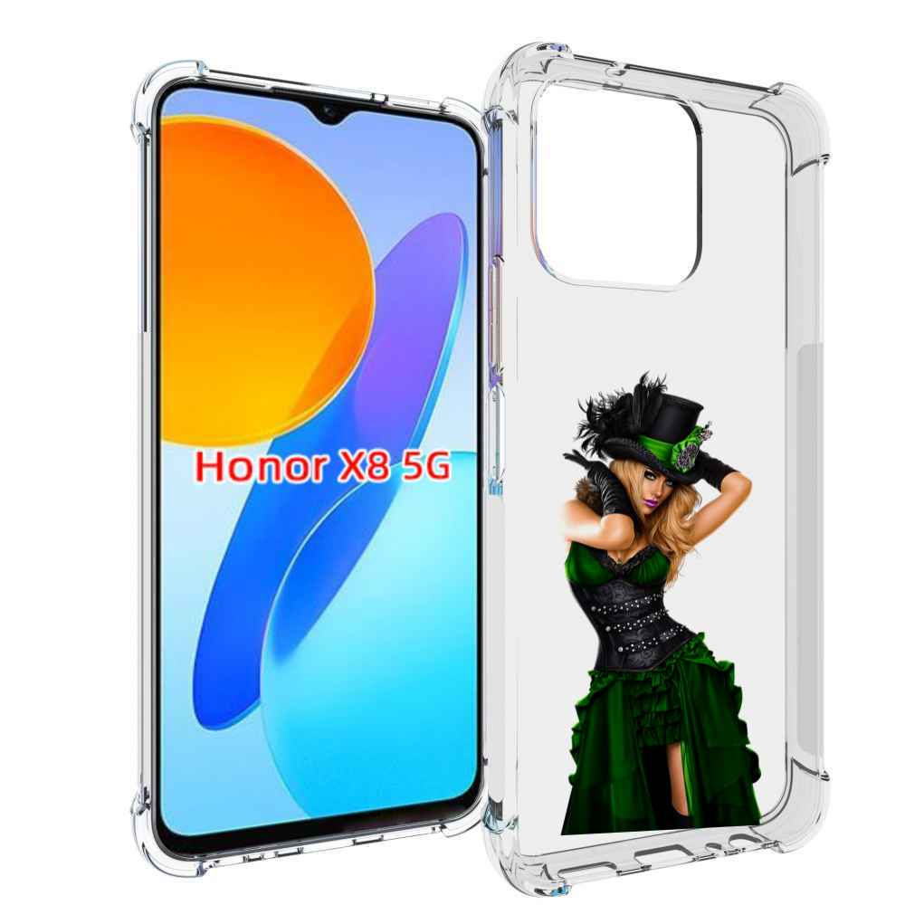 

Чехол MyPads девушка-в-модном-длинном-платье женский для Honor X8 5G, Прозрачный, Tocco