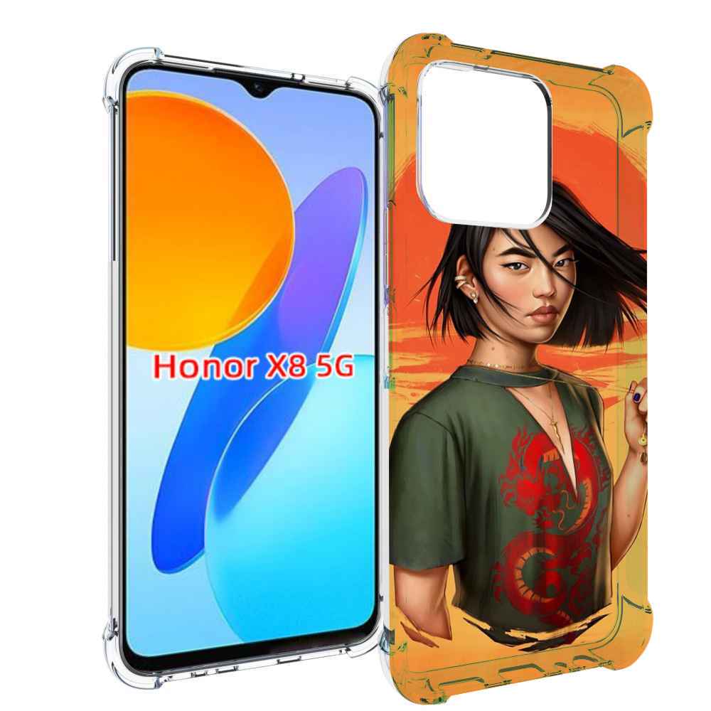 

Чехол MyPads девушка-в-оранжевом-фоне женский для Honor X8 5G, Прозрачный, Tocco