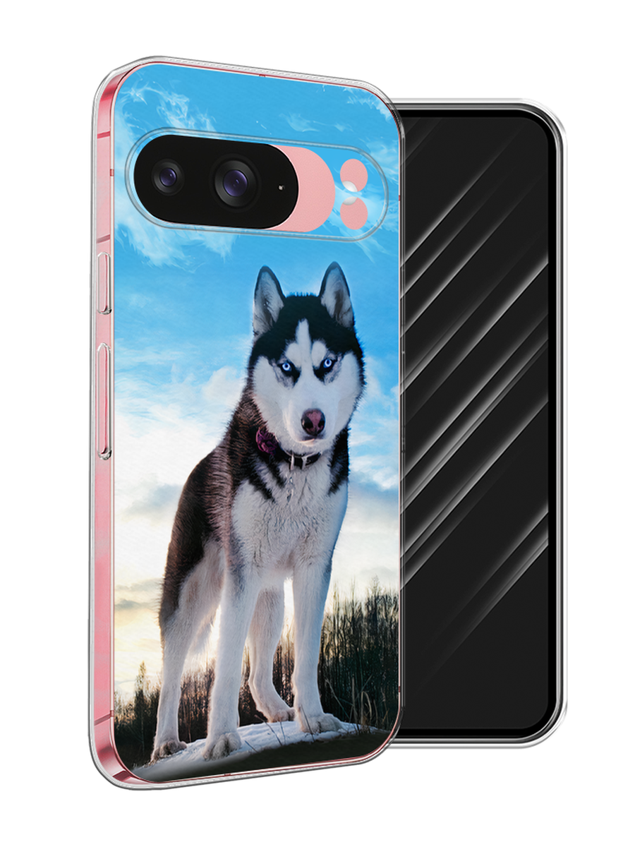

Чехол Awog на Google Pixel 9 "Хаски 3", Белый;черный;голубой, 271950-1