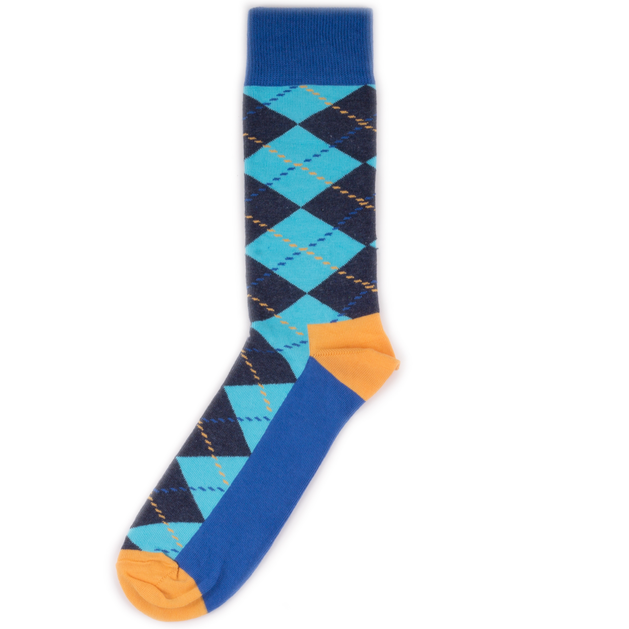 фото Носки унисекс happy socks happy socks argyle - blue/orange разноцветные 36-40