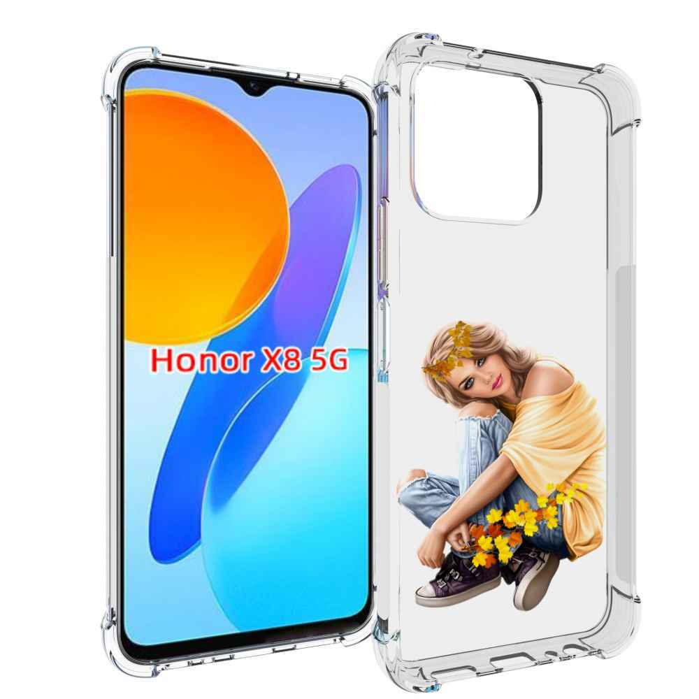 

Чехол MyPads девушка-в-цветочками женский для Honor X8 5G, Прозрачный, Tocco