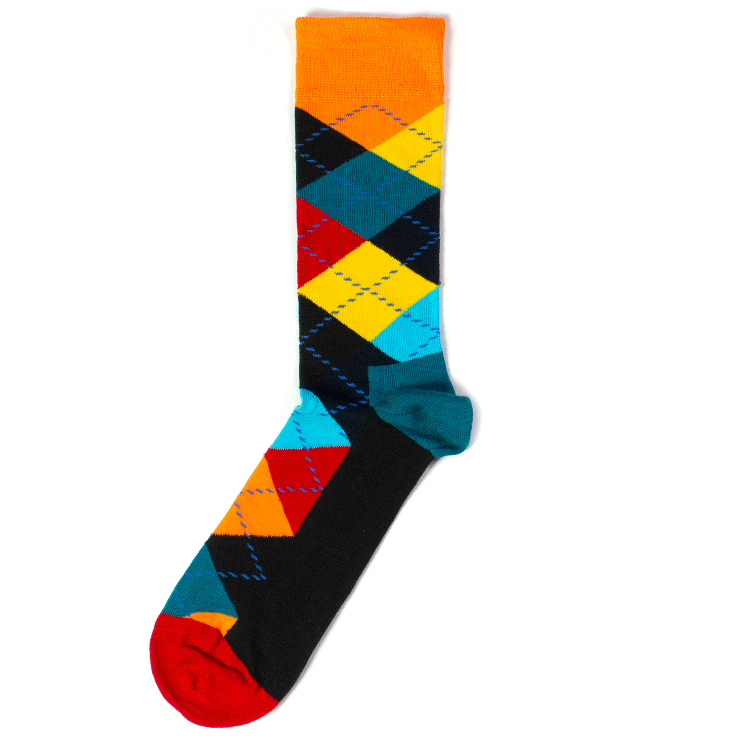 фото Носки унисекс happy socks happy socks argyle - orange/blue/red разноцветные 36-40