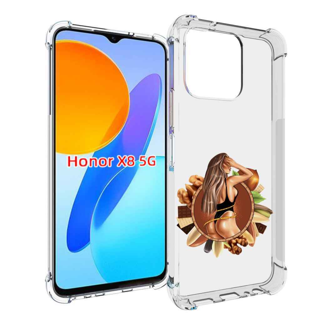 Чехол MyPads девушка-в-черном-купальнике женский для Honor X8 5G