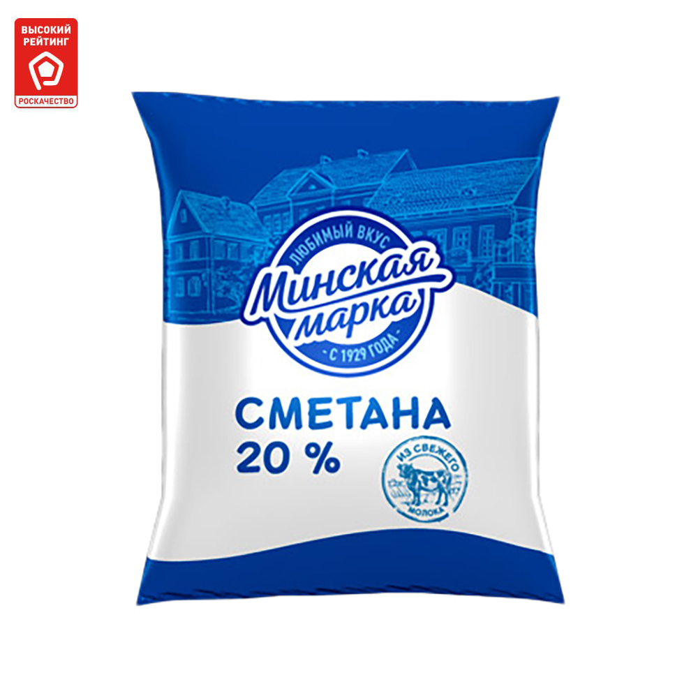 

Сметана Минская марка 20% БЗМЖ 400 г